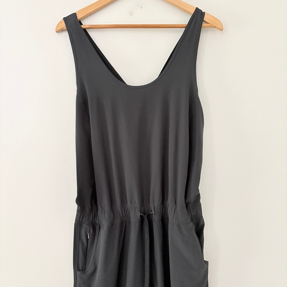Patagonia Jumpsuit Fleetwith Romper XL Black Sleeveless Crossover Back - Picture 4 of 13